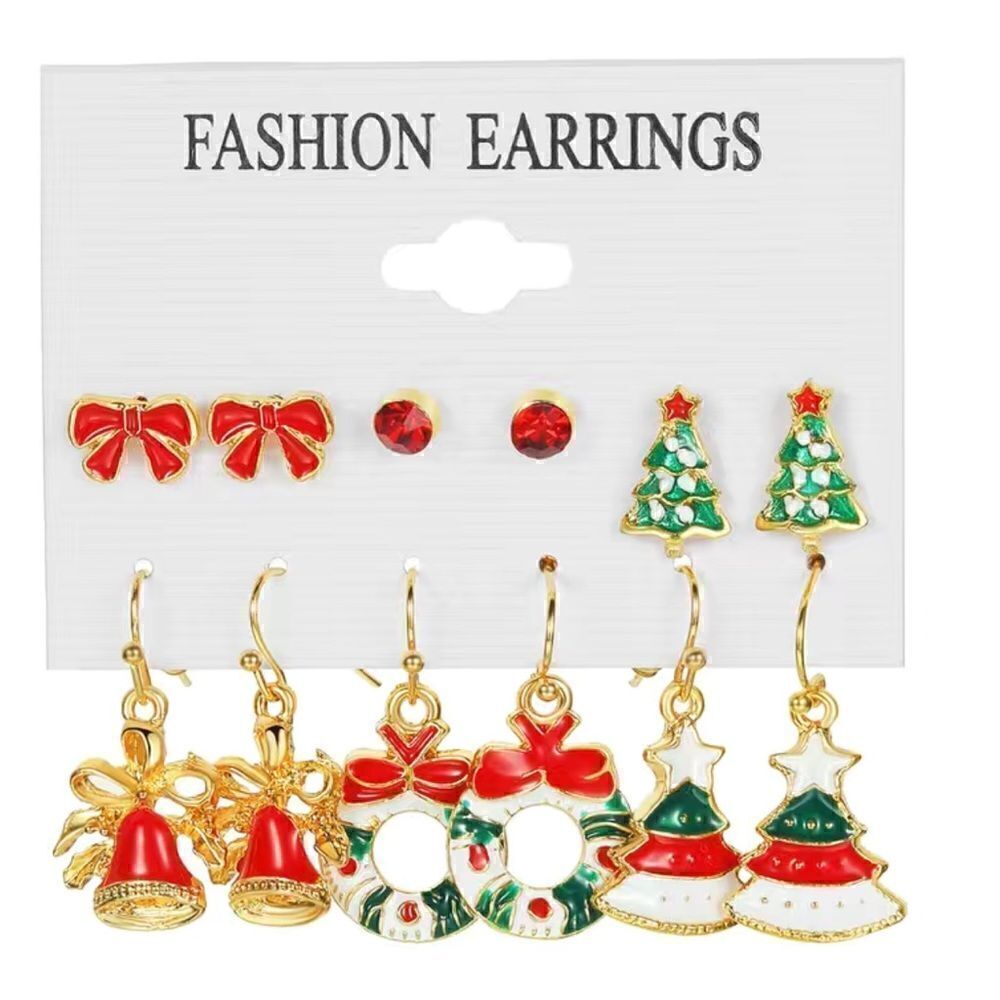 Six piece set Christmas earrings